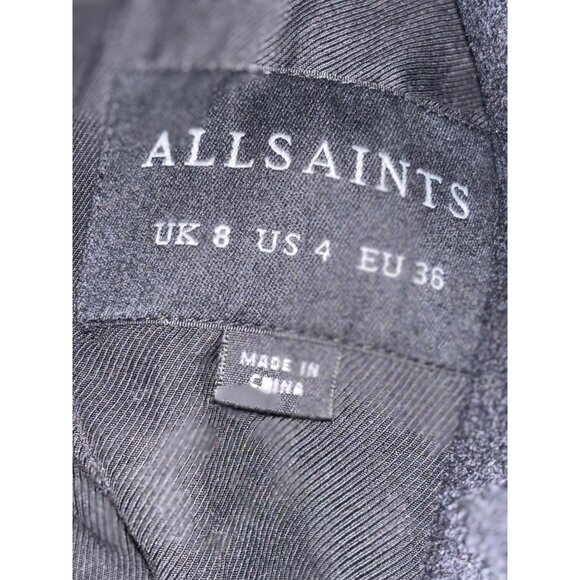 AllSaints Womens Baye Wool Blend Double-Breasted Coat Gold Buttons US 4 UK 8 - Picture 5 of 15